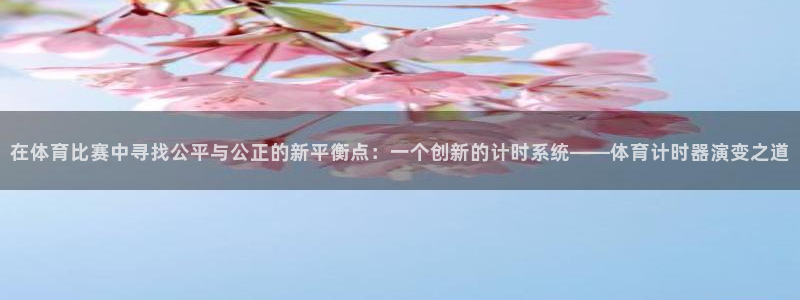意昂4娱乐：在体育比赛中寻找公平与公正的新平衡点：一个创新的计时系统——体育计时器演变之道